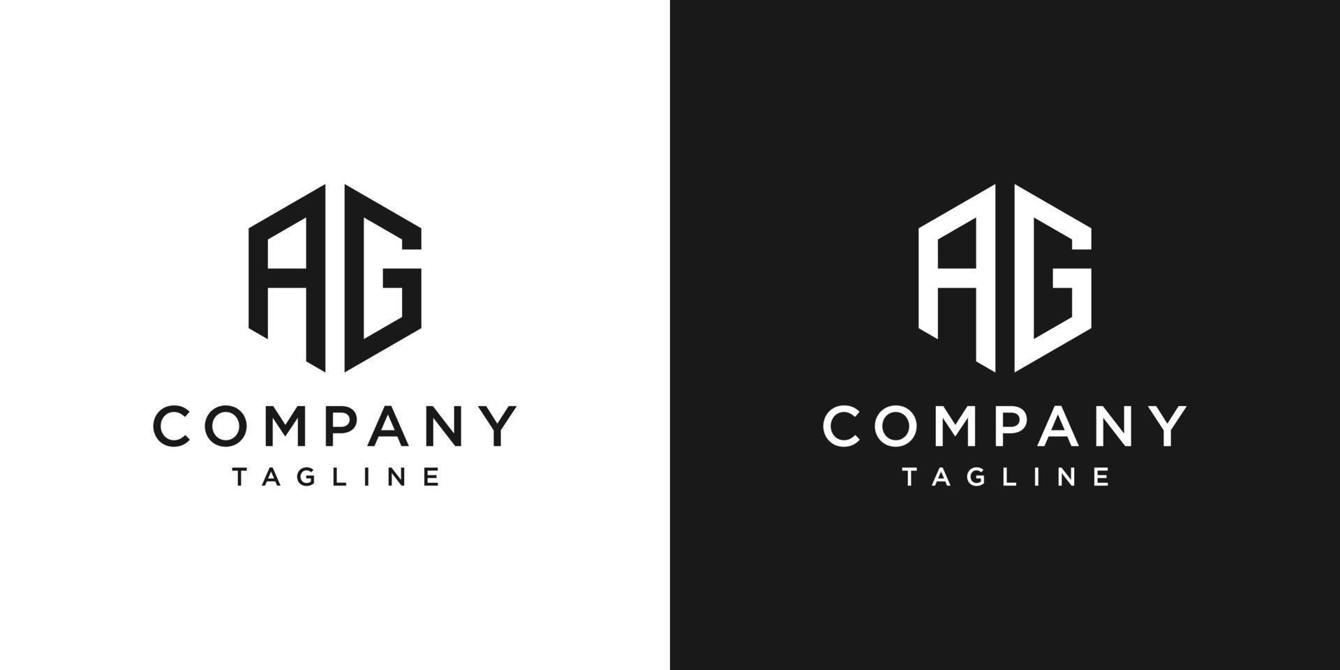 Creative Letter AG Monogramm Logo Design Symbol Vorlage weißen und schwarzen Hintergrund vektor