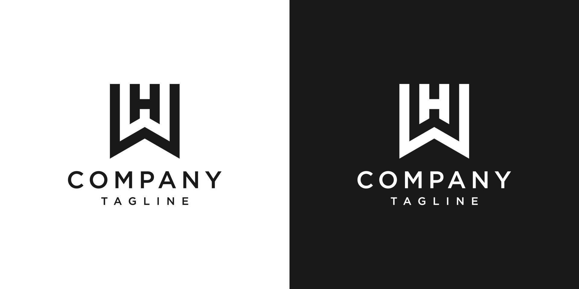 kreativ initial wh monogram logotyp design ikon mall vit och svart bakgrund vektor