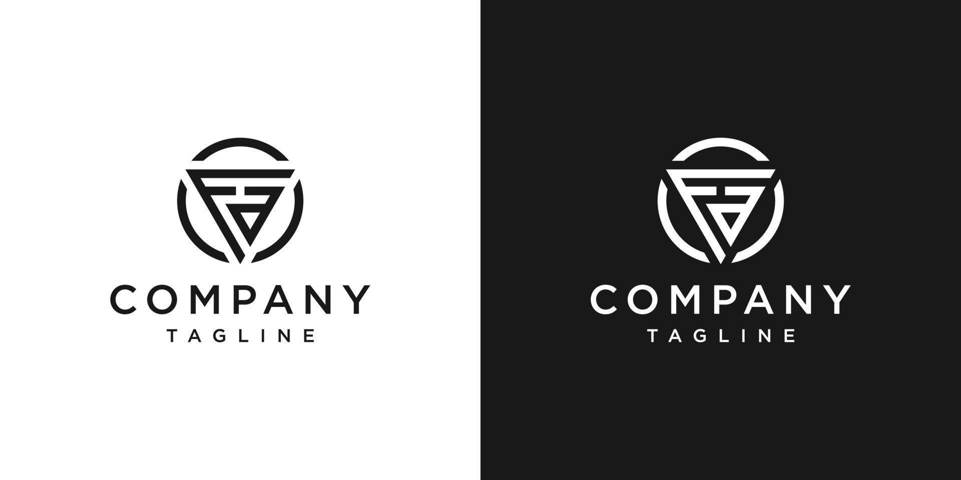 kreativ bokstav fa monogram logotyp designikon mall vit och svart bakgrund vektor