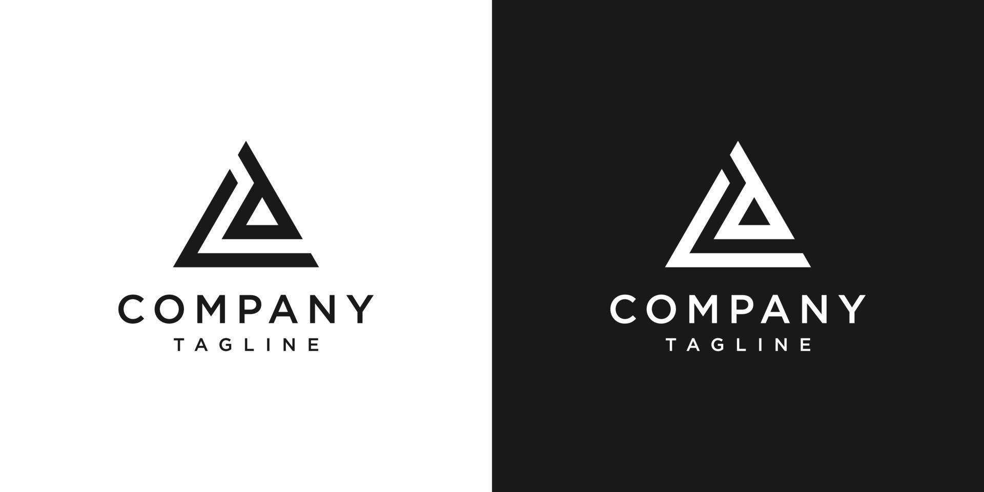 kreativer brief ld monogramm logo design symbol vorlage weißer und schwarzer hintergrund vektor