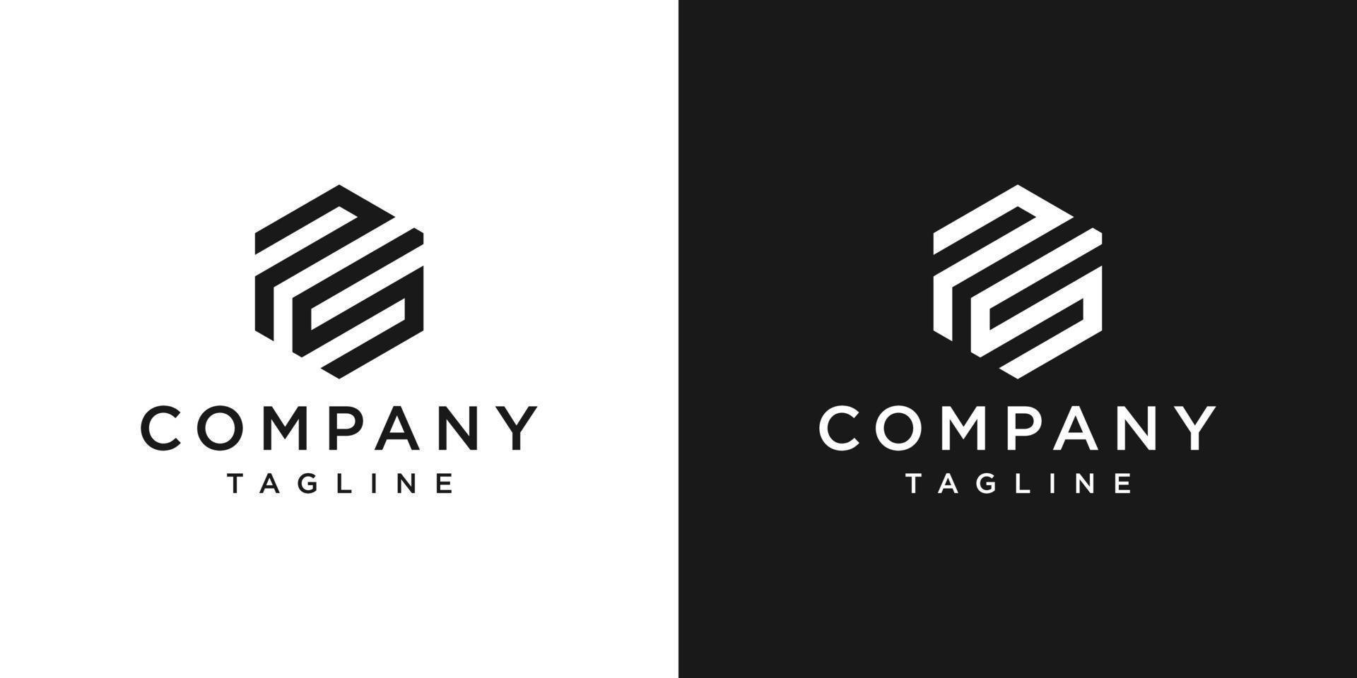 kreativ bokstav ps monogram logotyp design ikon mall vit och svart bakgrund vektor