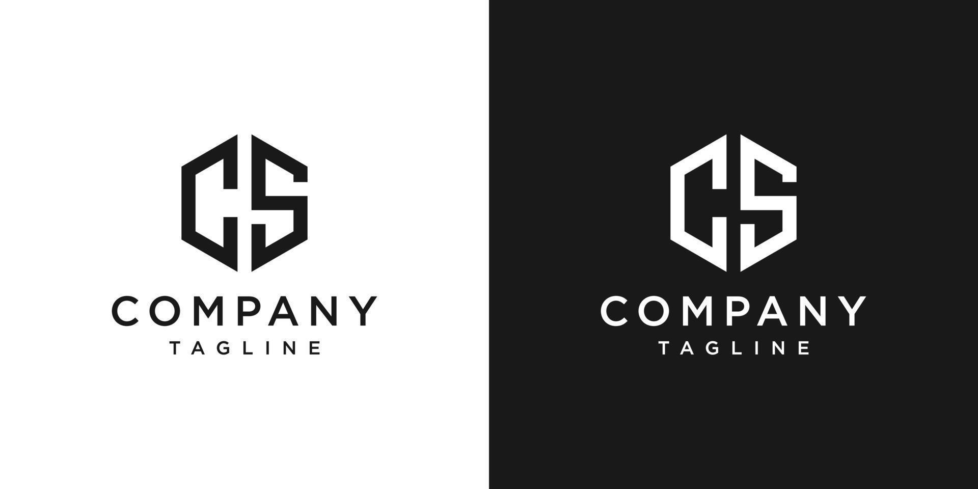 kreativ bokstav cs monogram logotyp design ikon mall vit och svart bakgrund vektor