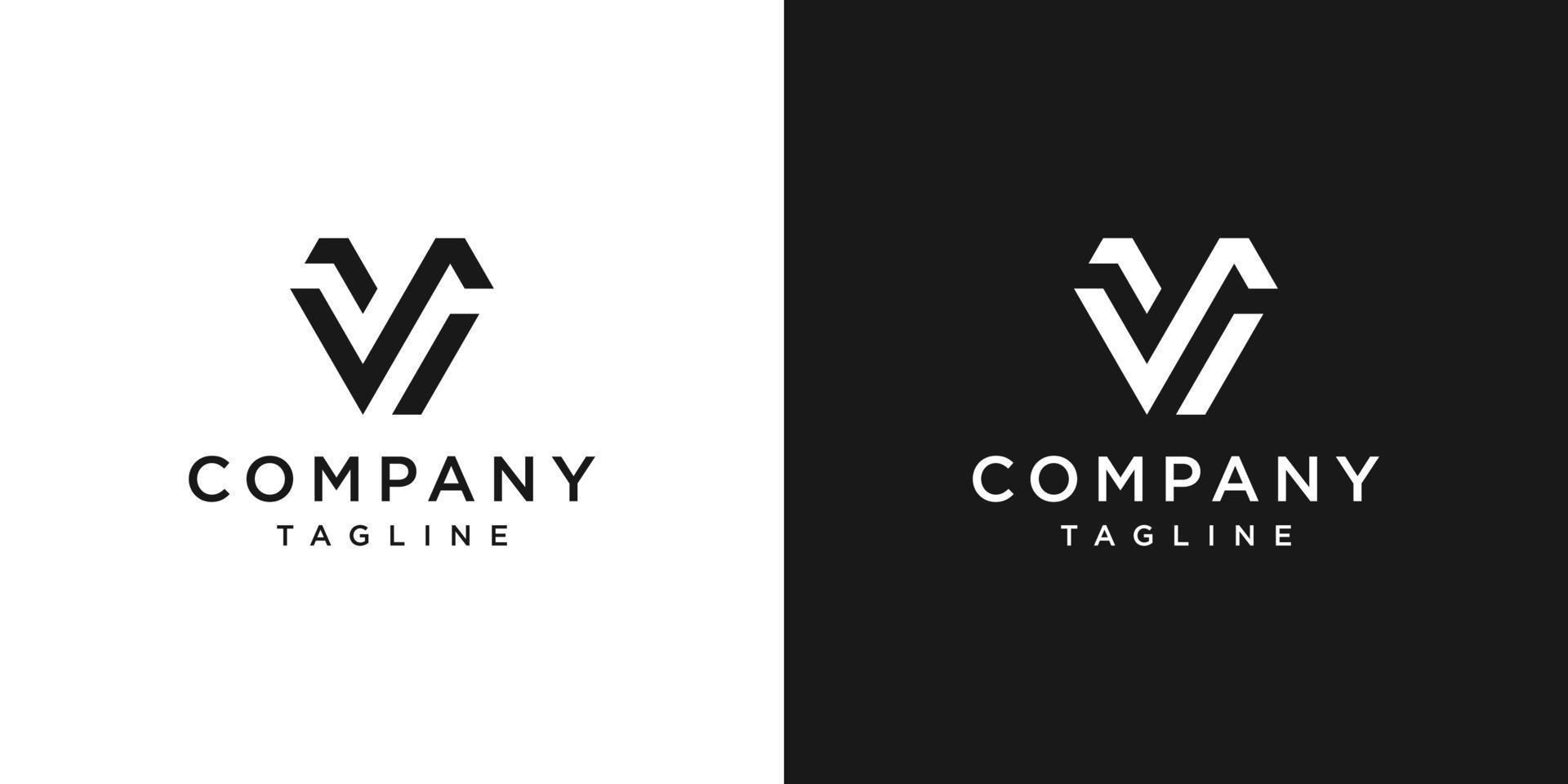 kreativer Brief vs. Monogramm-Logo-Design-Icon-Vorlage mit weißem und schwarzem Hintergrund vektor