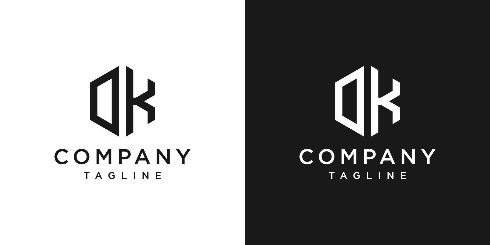 kreativa brev dk monogram logotyp design ikon mall vit och svart bakgrund vektor