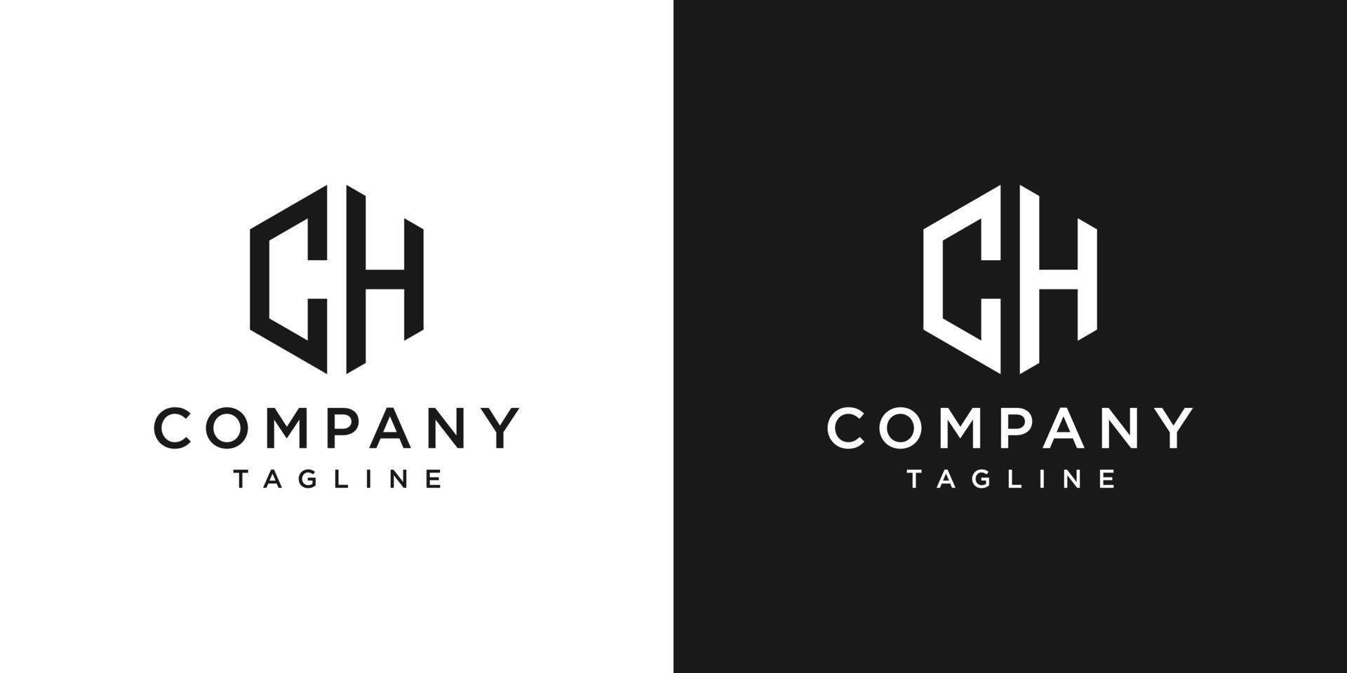 kreativ bokstav ch monogram logotyp designikon mall vit och svart bakgrund vektor