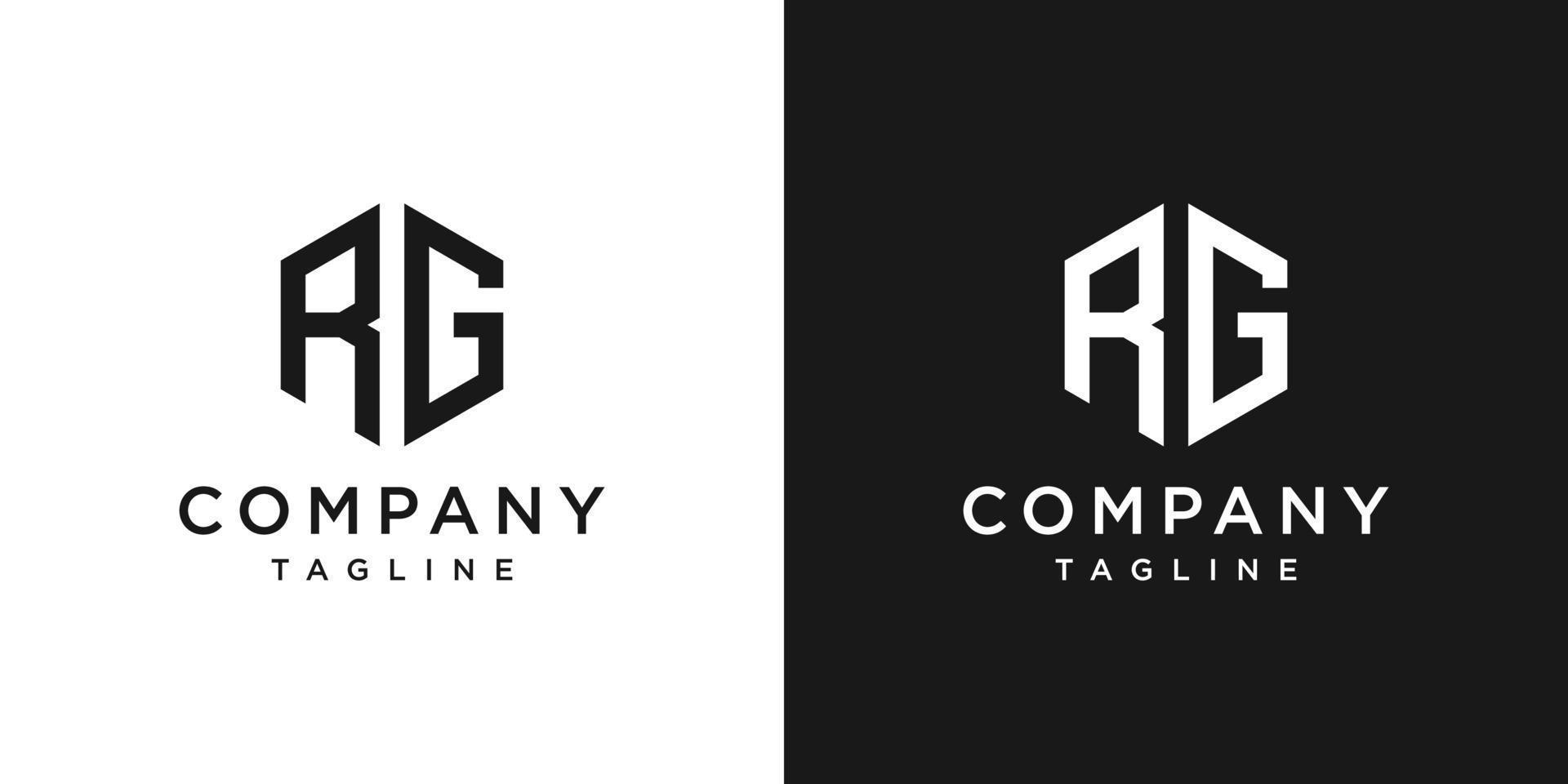 kreativa brev rg monogram logotyp design ikon mall vit och svart bakgrund vektor