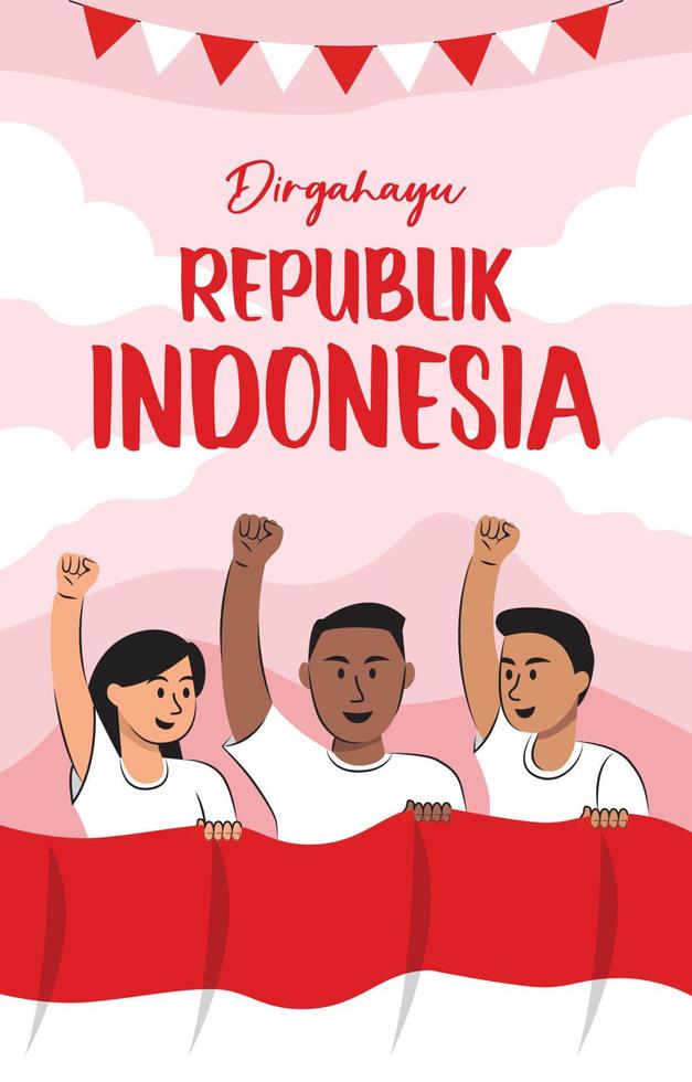 hari merdeka Indonesien vektor