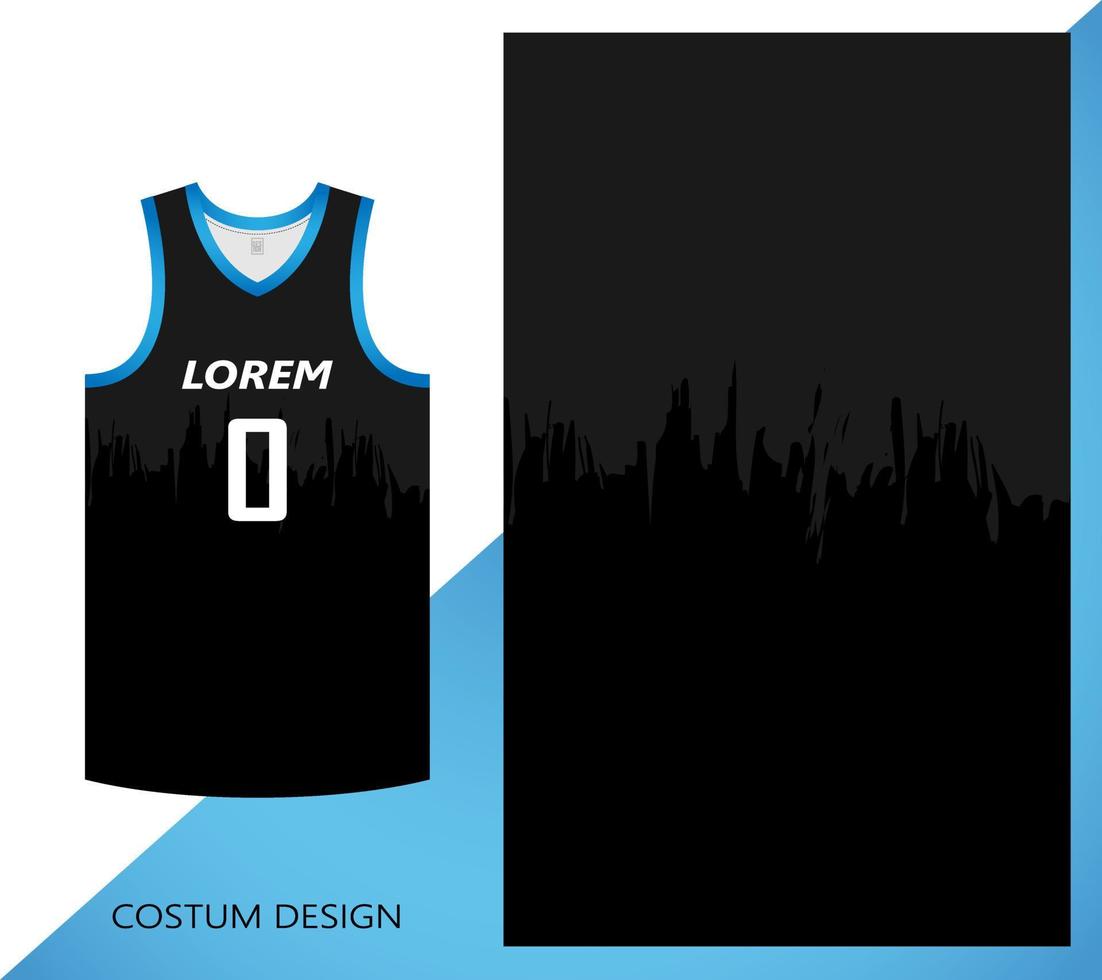 baskettröja mönster designmall. svart abstrakt bakgrund för tygmönster. basket, löpning, fotboll och träningströjor. vektor illustration