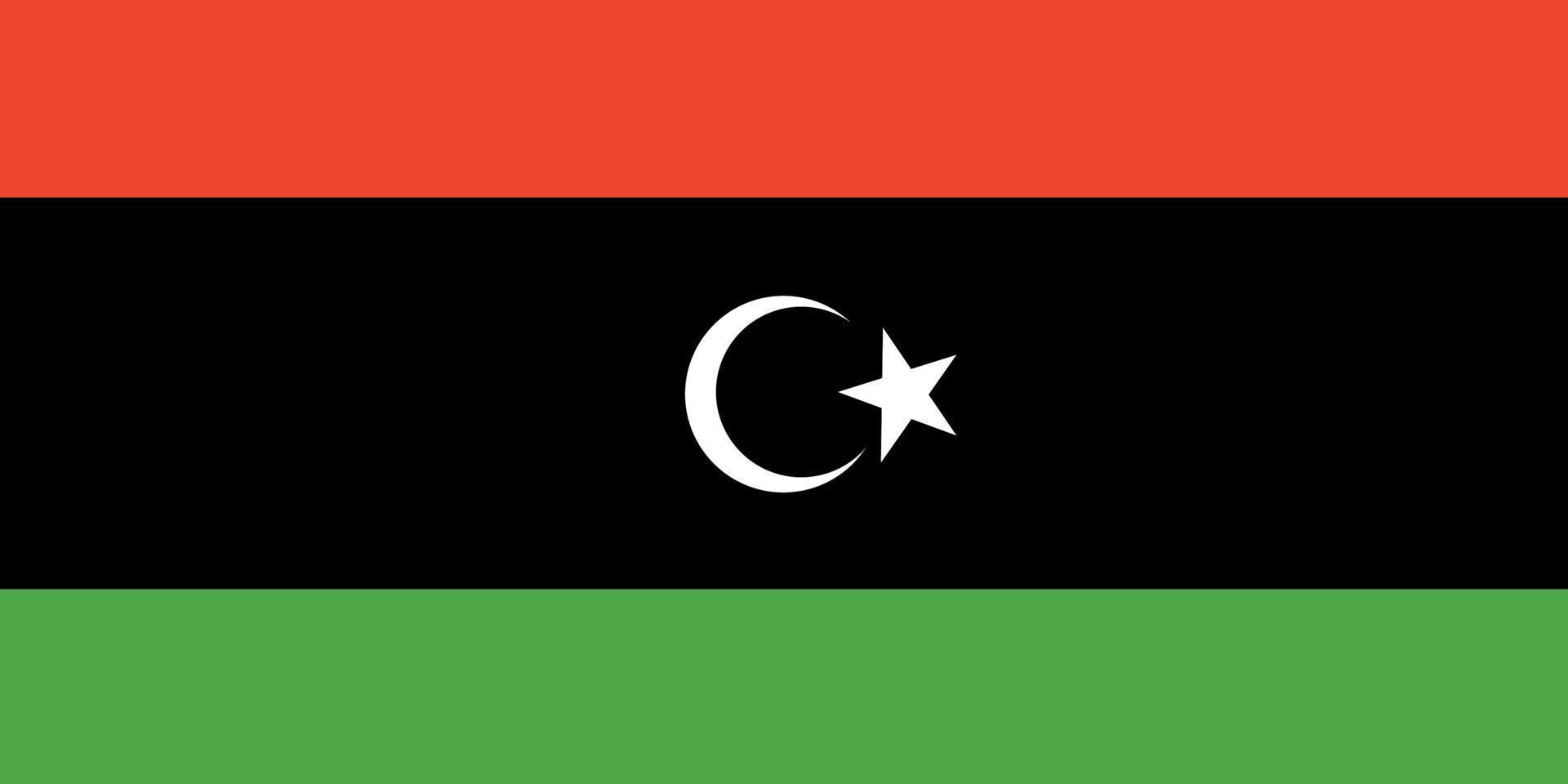 libyens flagga. officiella färger och proportioner. Libyens nationella flagga. vektor