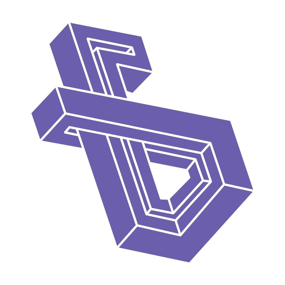 unmögliche formen, optische täuschungsfiguren, vektor. Paradox. Optische Kunstobjekte. Geometrie modernes Logo. vektor