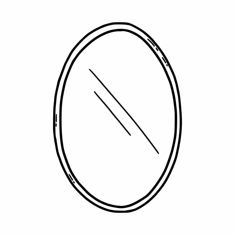 Spiegel. Vektor-Doodle-Illustration. Liniensymbol. elementinnenraum für haus. vektor