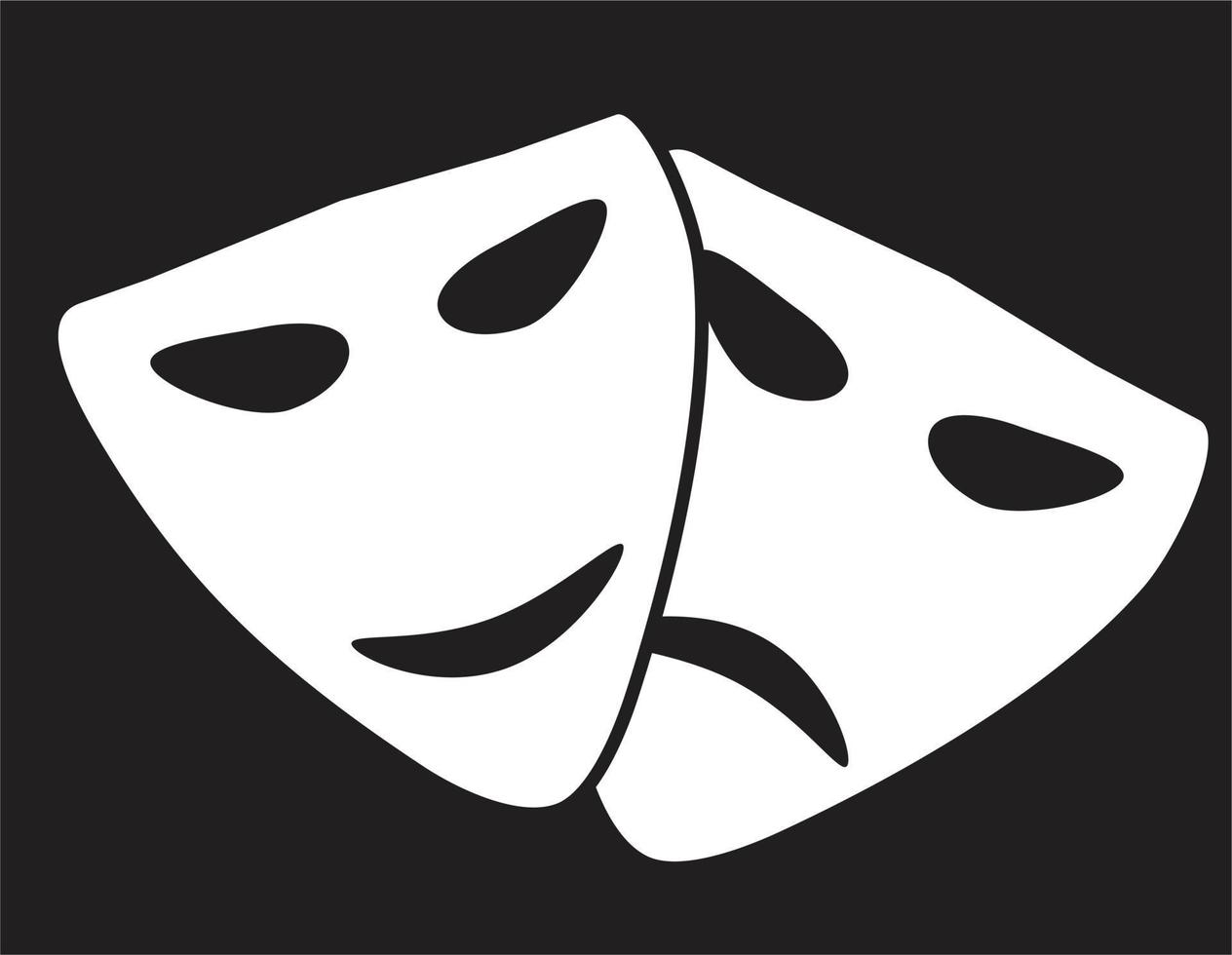 Symbol für Theatermasken. flacher Stil. Zeichen für Theatermasken. Kunstsymbol. vektor