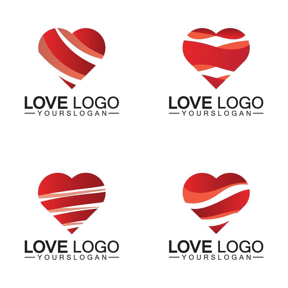 älskar logotyp design, hjärtform logotyp design vektor
