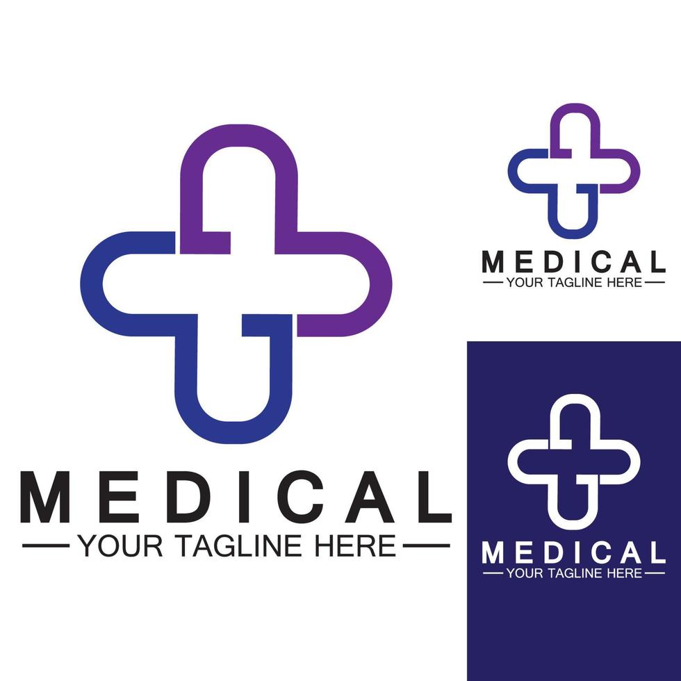 Medizinisches Kreuz und Gesundheitsapotheke-Logo-Vektorschablone vektor