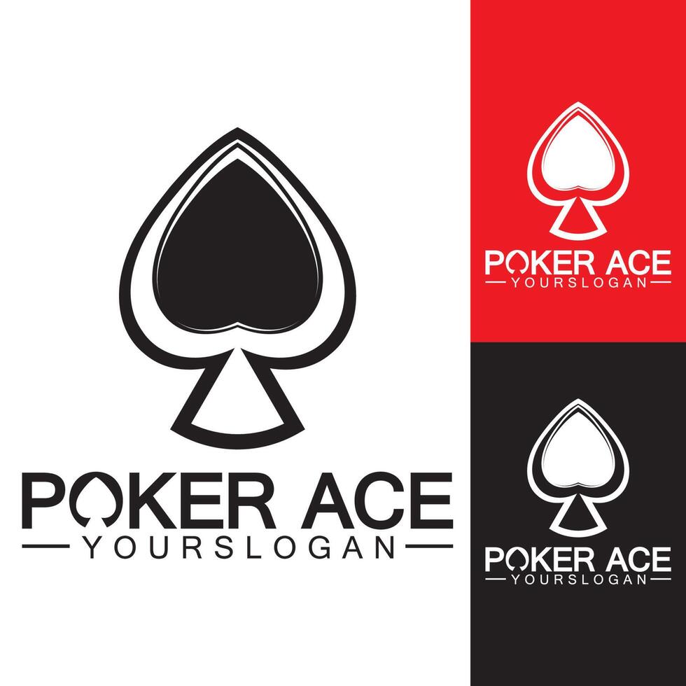 poker ess spade-logotypdesign för kasinoaffärer, hasardspel, kortspel, spekulationer, etc-vektor vektor