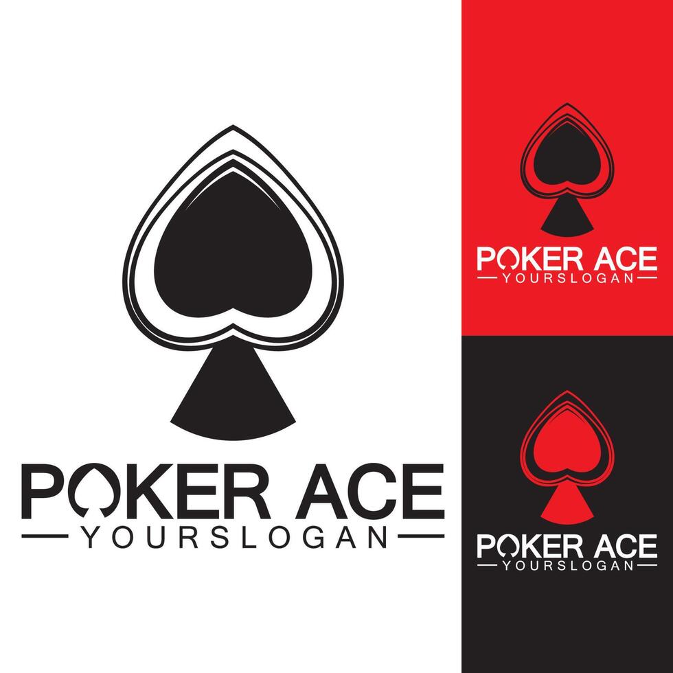 poker ess spade-logotypdesign för kasinoaffärer, hasardspel, kortspel, spekulationer, etc-vektor vektor