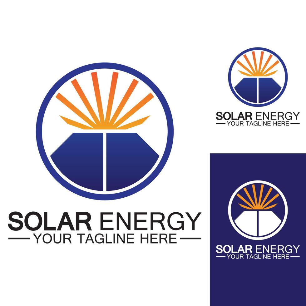 solenergi logotyp design vektor mall