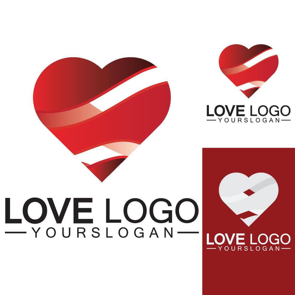 Liebes-Logo-Design, Herzform-Logo-Design-Vektor vektor