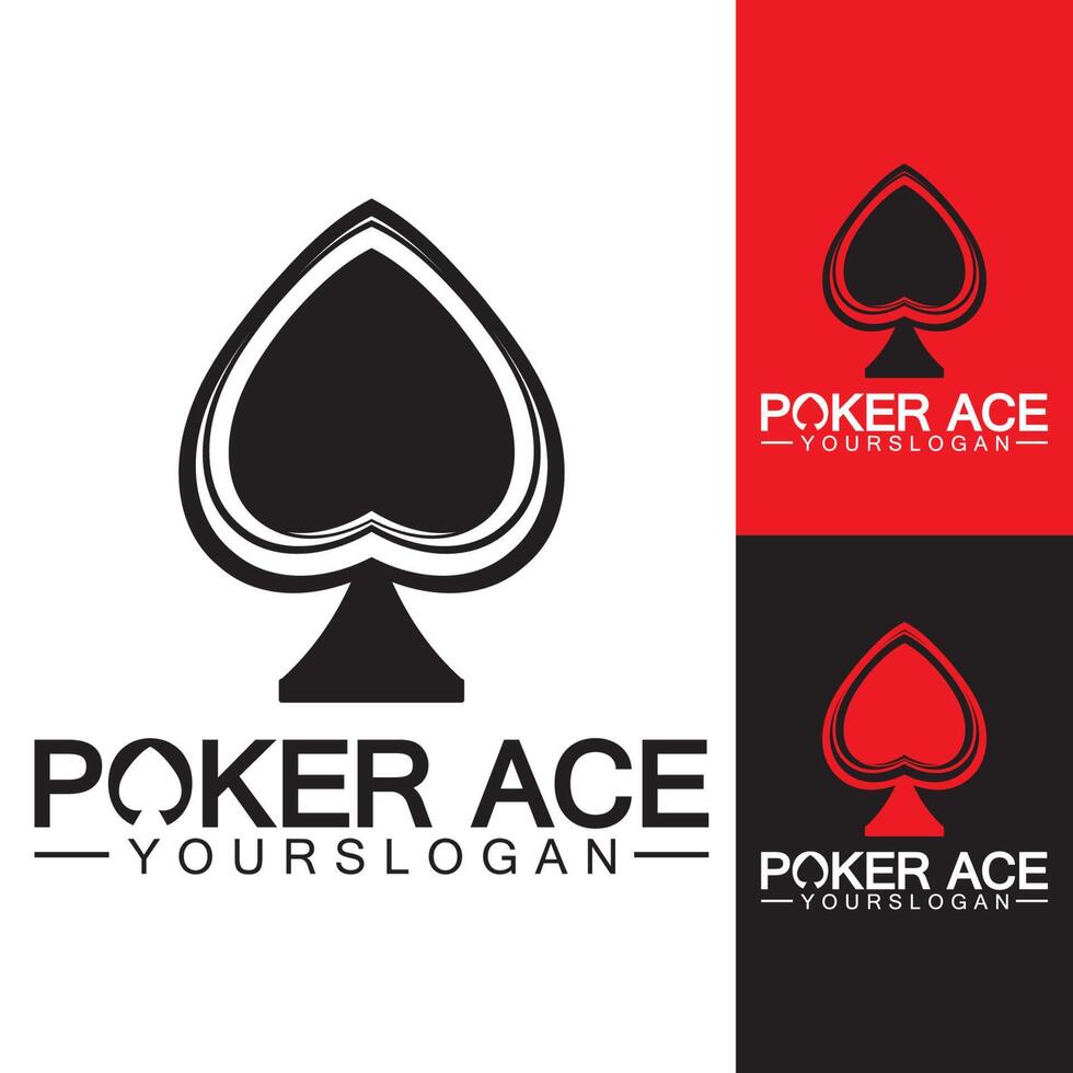 poker ess spade-logotypdesign för kasinoaffärer, hasardspel, kortspel, spekulationer, etc-vektor vektor