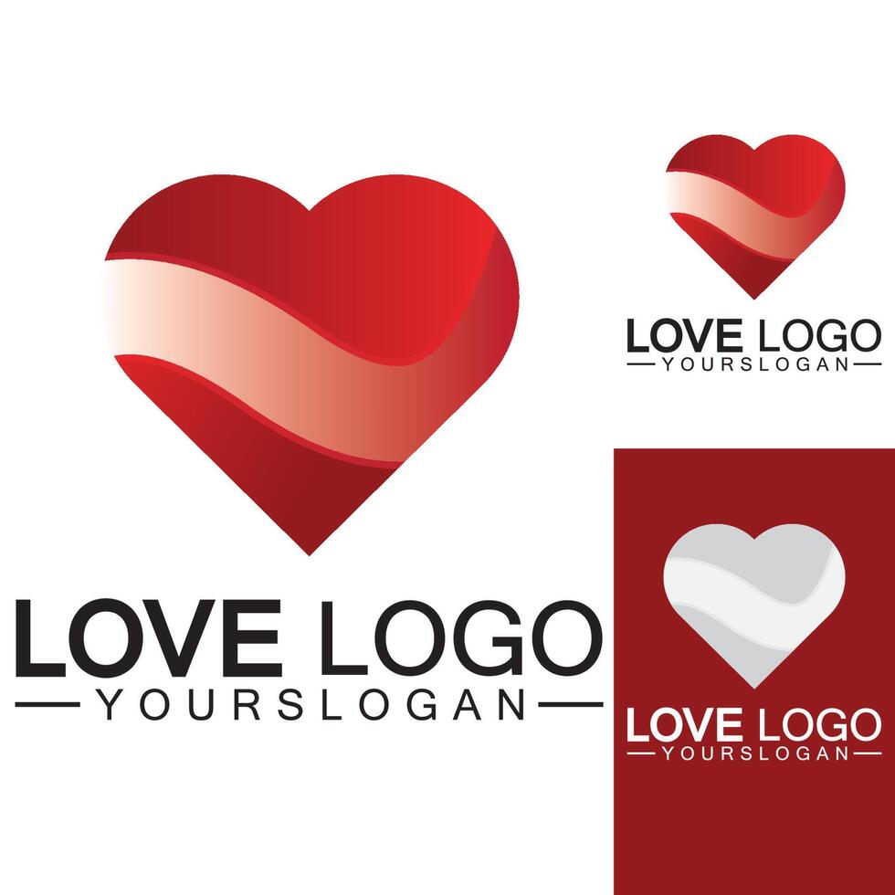 Liebes-Logo-Design, Herzform-Logo-Design-Vektor vektor