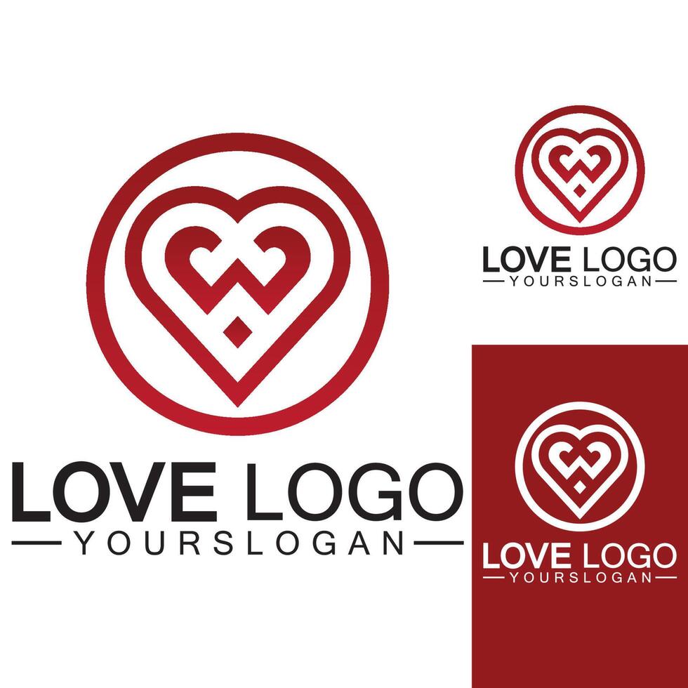 Liebes-Logo-Design, Herzform-Logo-Design-Vektor vektor