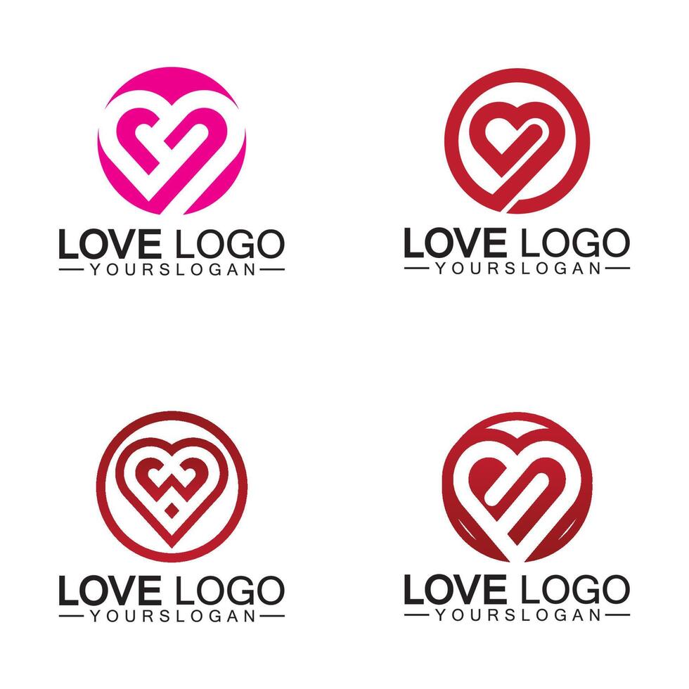 Liebes-Logo-Design, Herzform-Logo-Design-Vektor vektor