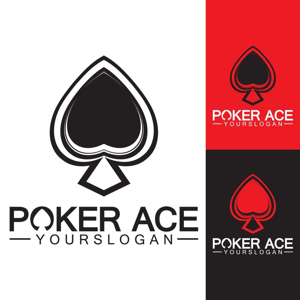 poker ess spade-logotypdesign för kasinoaffärer, hasardspel, kortspel, spekulationer, etc-vektor vektor