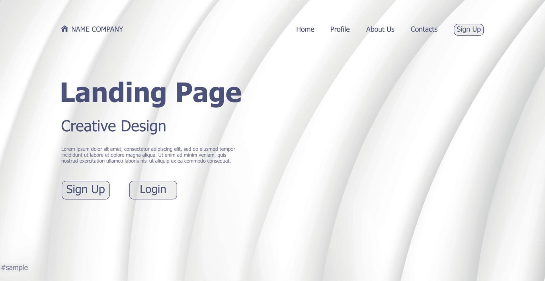Homepage-Landung weiß grau Web-Landing-Page-Vorlage Digitales Website-Landing-Page-Design-Konzept - Vektor