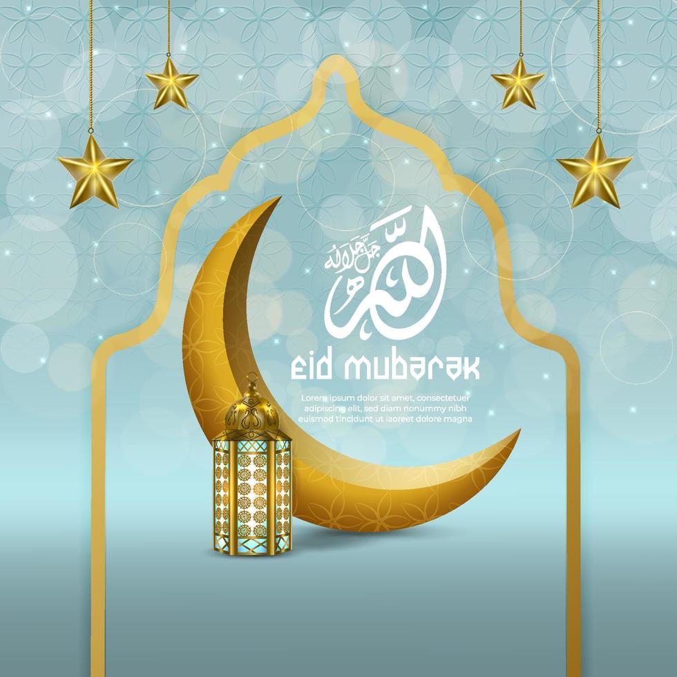 eid mubarak, islamisches kartendesign für social media-postvorlagen vektor
