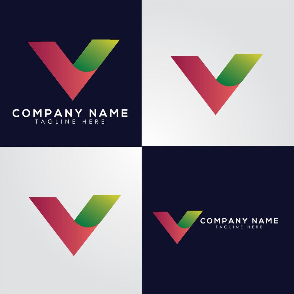 V-Brief-Logo, V-Logo, modernes Logo vektor