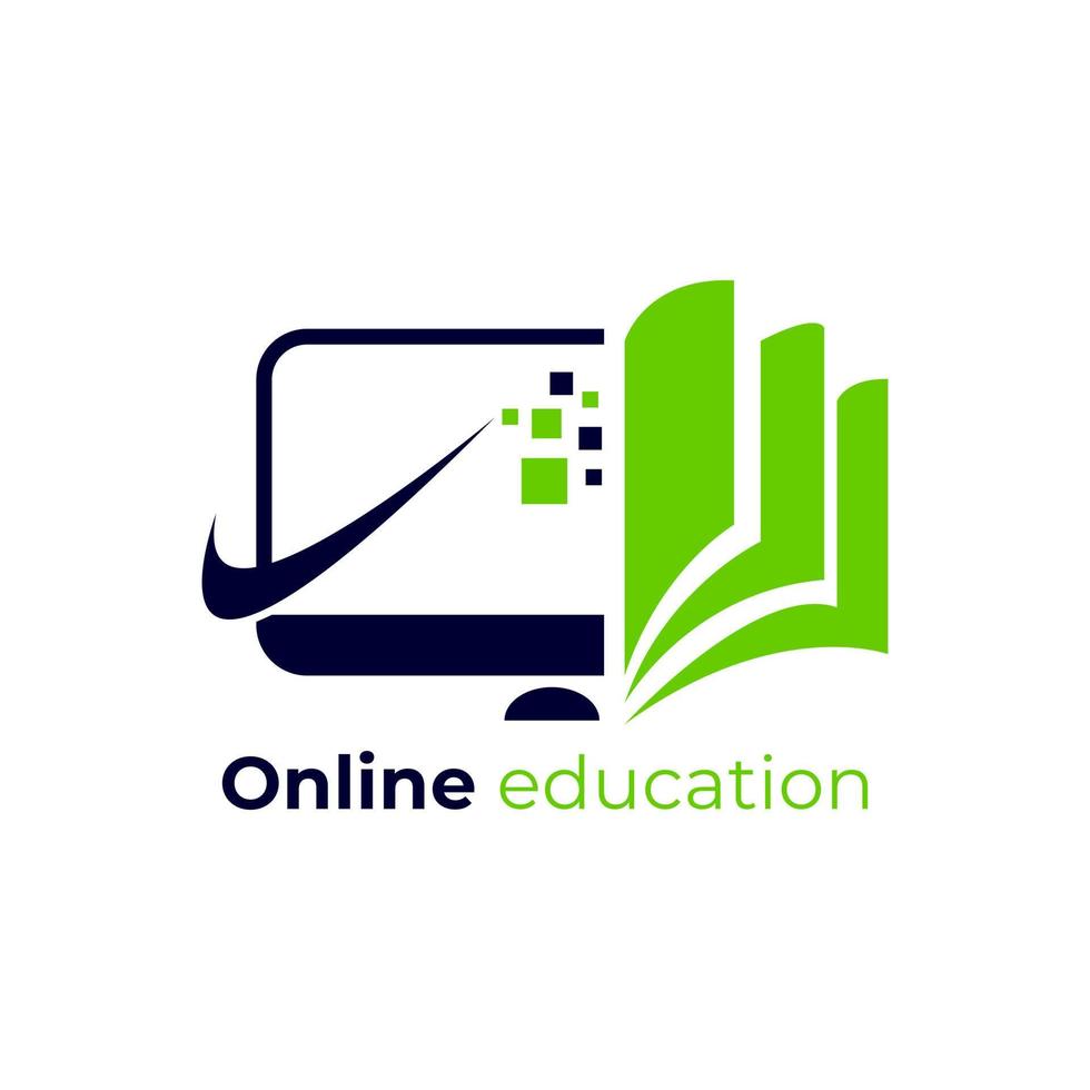 online utbildning logotyp design vektor