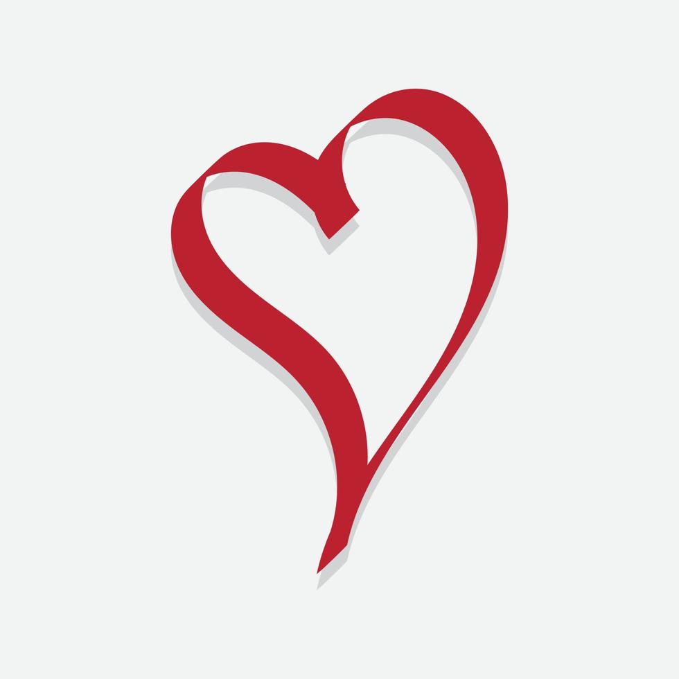 gratis röd vektor hjärta silhuetter med vit bakgrund
