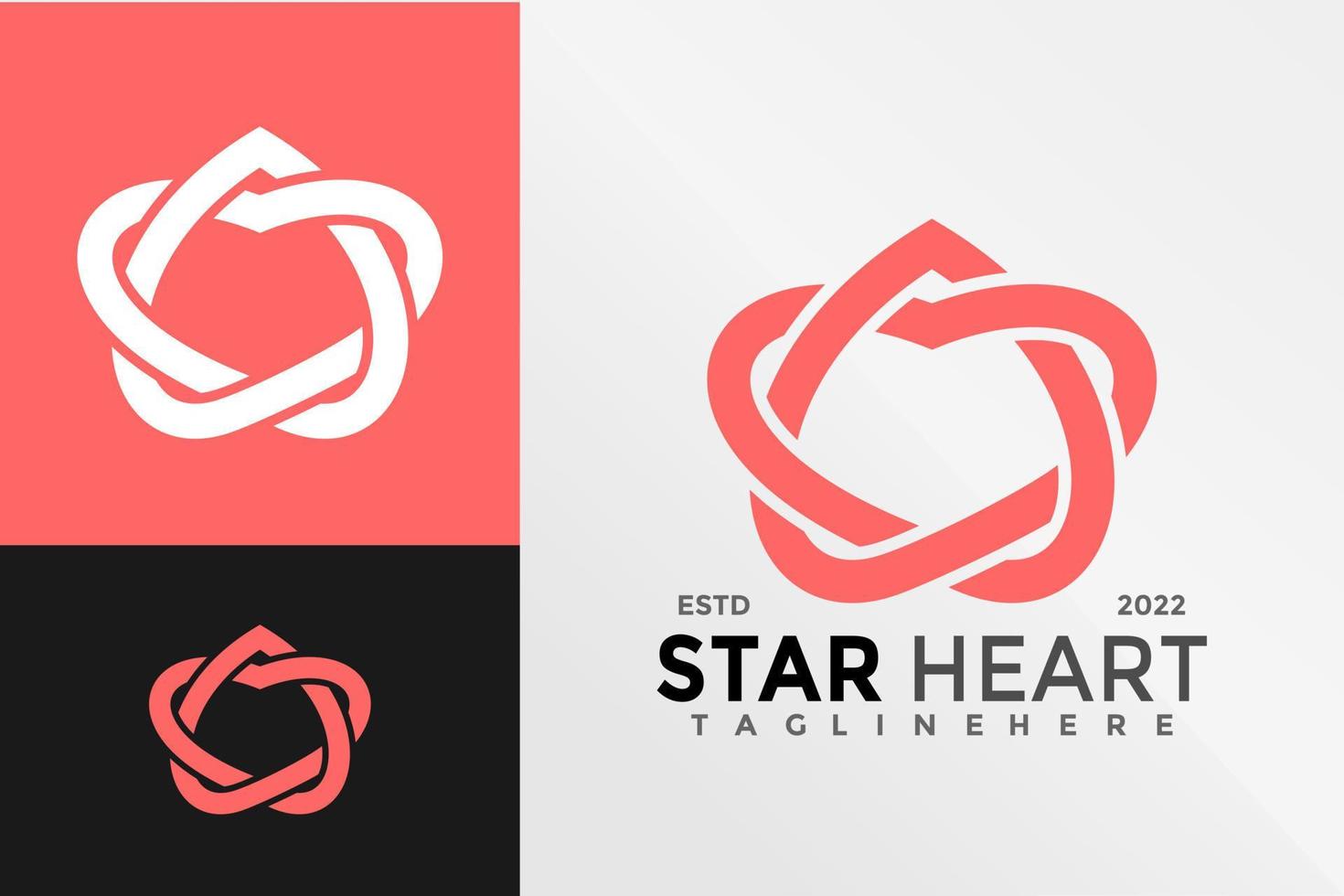 stjärna hjärta logotyp design vektor illustration mall