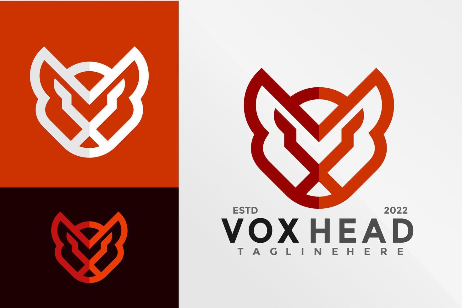 fox huvud logotyp design vektor illustration mall