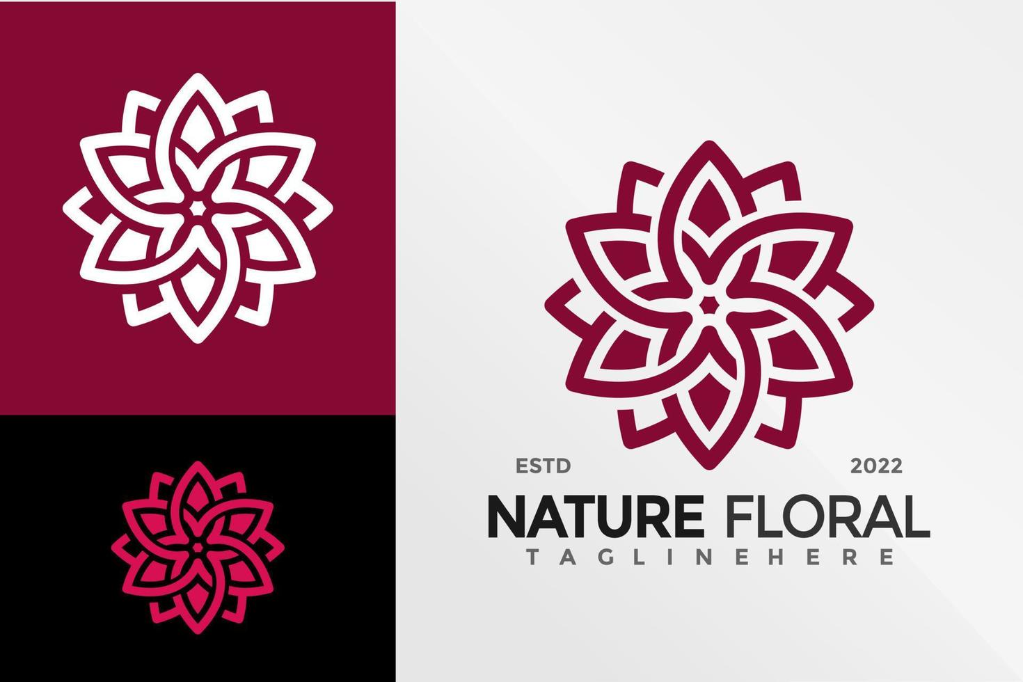 Natur-Lotus-Blumenlogo-Designvektor-Illustrationsschablone vektor