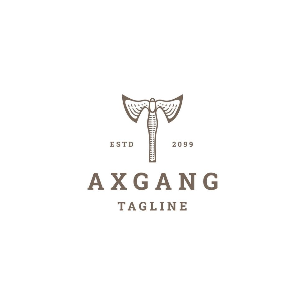 axt gang logo vintage flacher vektor