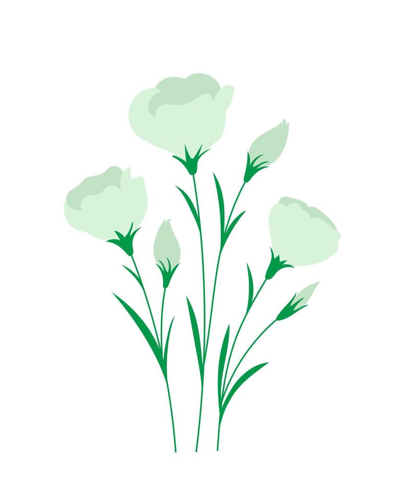 eustoma lisianthus blommor för dekorationsdesign. blommig illustration. semester, födelsedag, romantisk blomning design. vektor