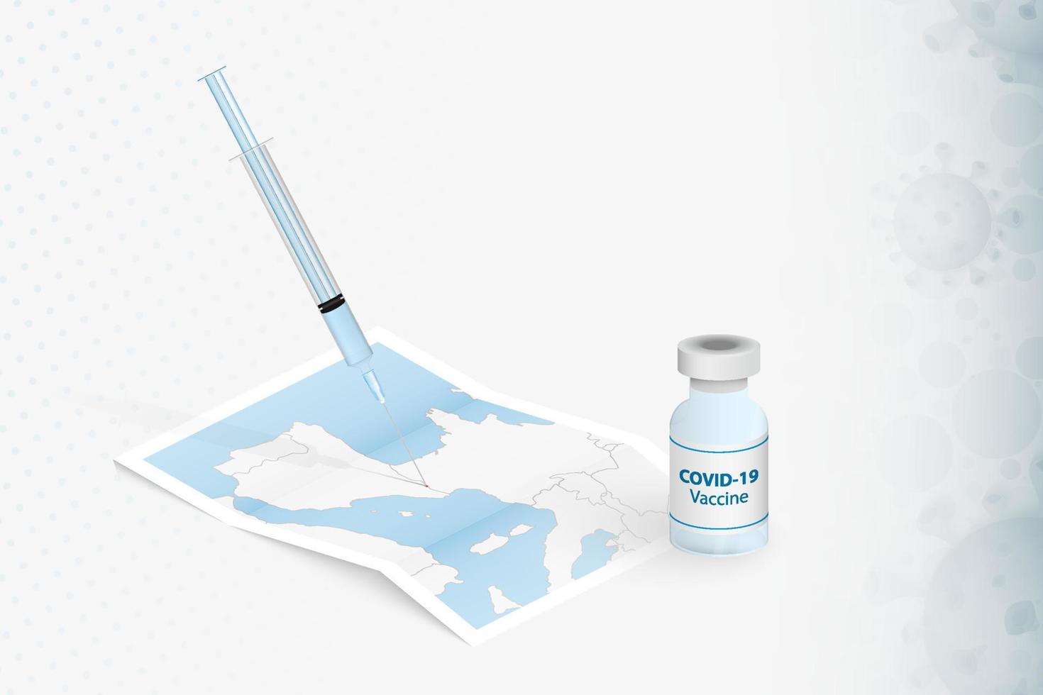 andorra-impfung, injektion mit covid-19-impfstoff in karte von andorra. vektor