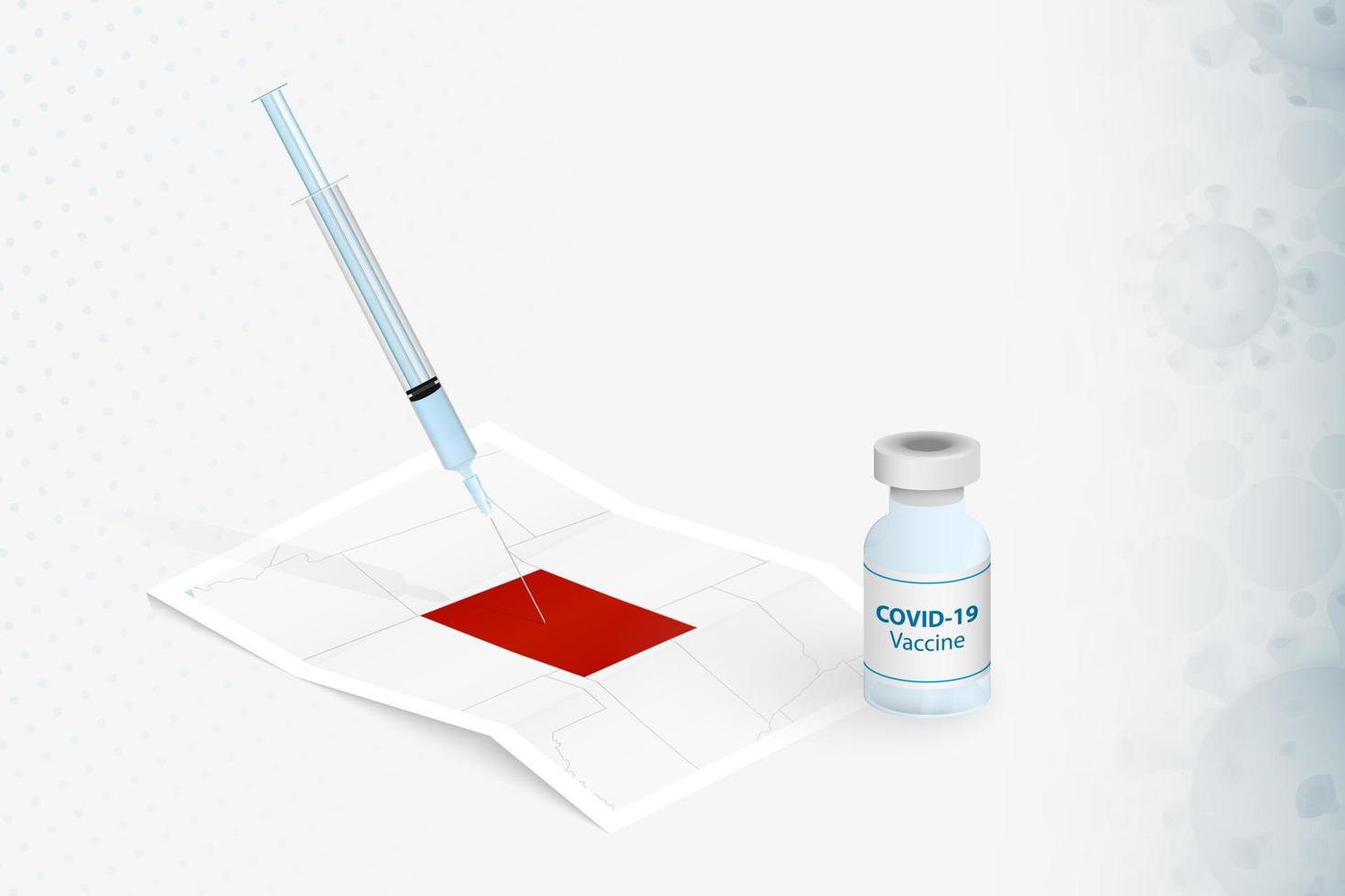 colorado-impfung, injektion mit covid-19-impfstoff in der karte von colorado. vektor