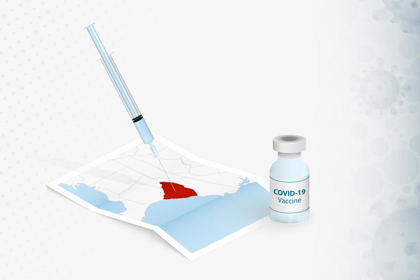 South Carolina vaccination, injektion med covid-19 vaccin i karta över South Carolina. vektor