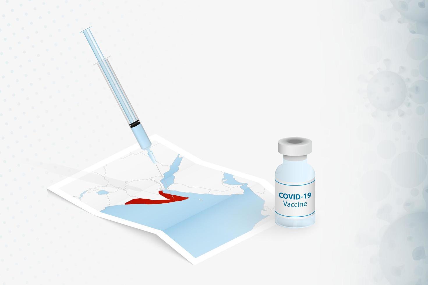 somalia-impfung, injektion mit covid-19-impfstoff in karte von somalia. vektor
