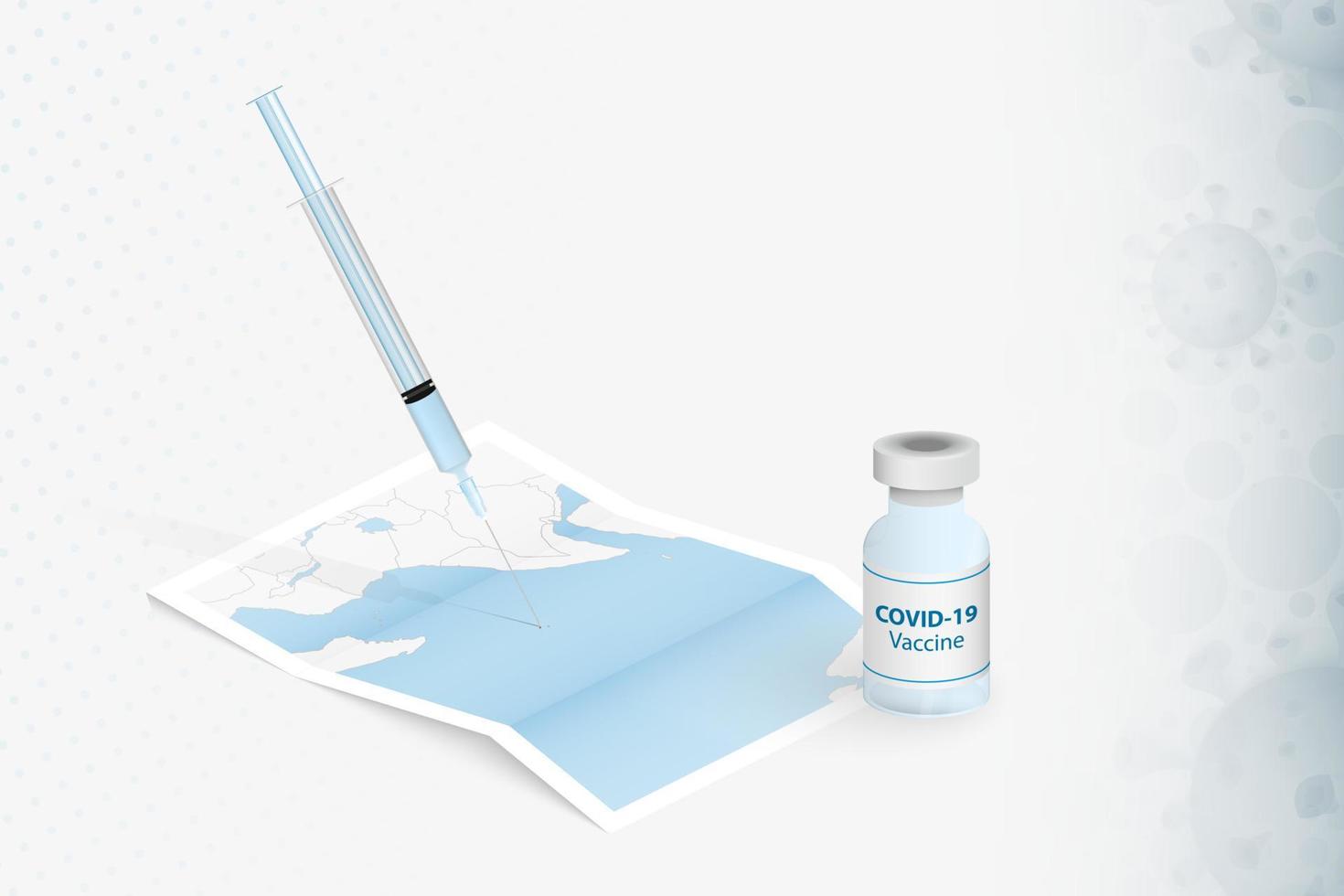 seychellen-impfung, injektion mit covid-19-impfstoff in karte der seychellen. vektor