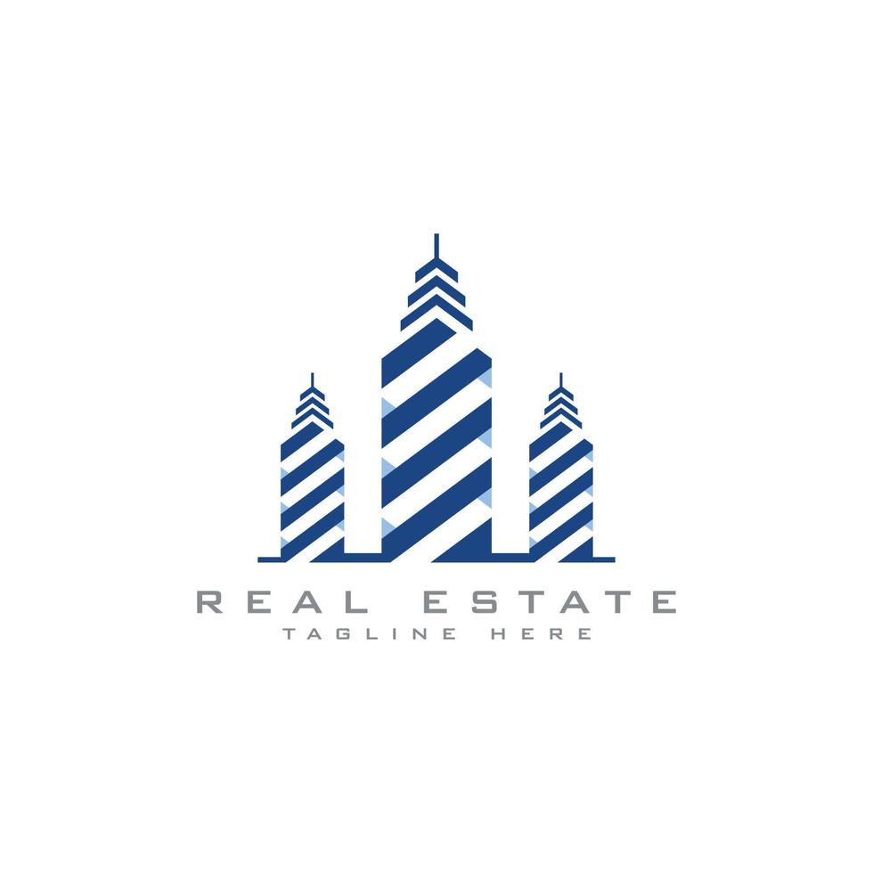 Logo-Design für Immobiliengebäude für Bauunternehmen vektor