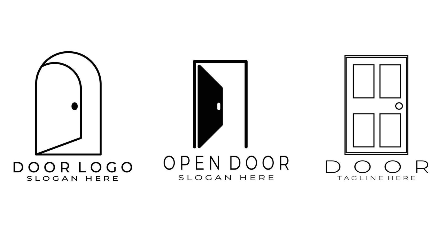 Satz von Tür-Logo-Vektor-Illustration-Design-Grafik, Tür-Paket vektor