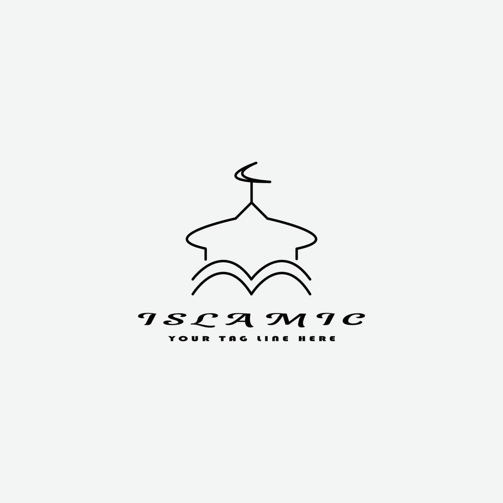 islamische Moschee-Vektor-Logo-Design-Illustration vektor