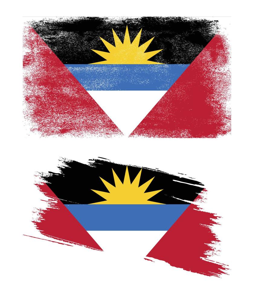 antigua och barbuda flagga i grunge stil vektor