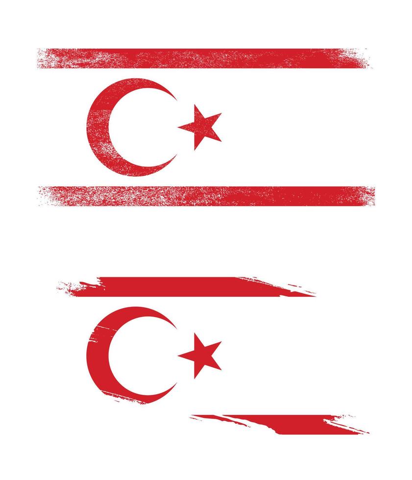 türkische republik nordzypern flagge im grunge-stil vektor