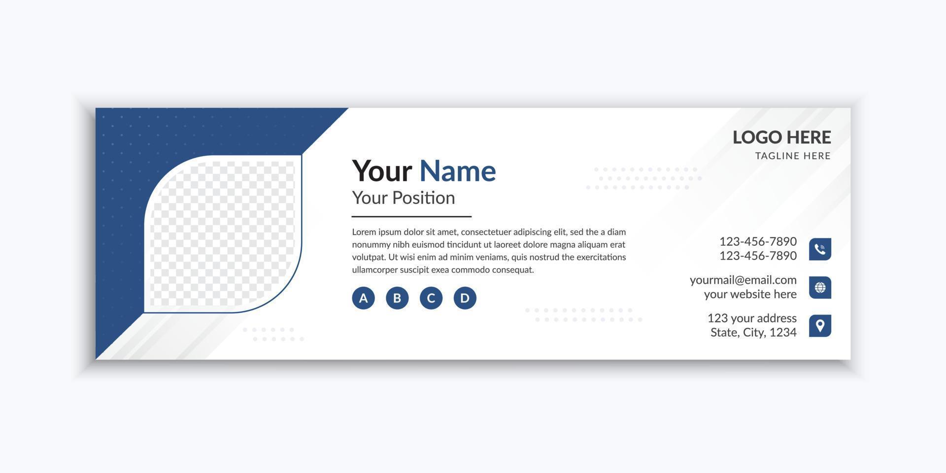minimalistisk e-signaturmall och bannerdesign för sociala medier vektor