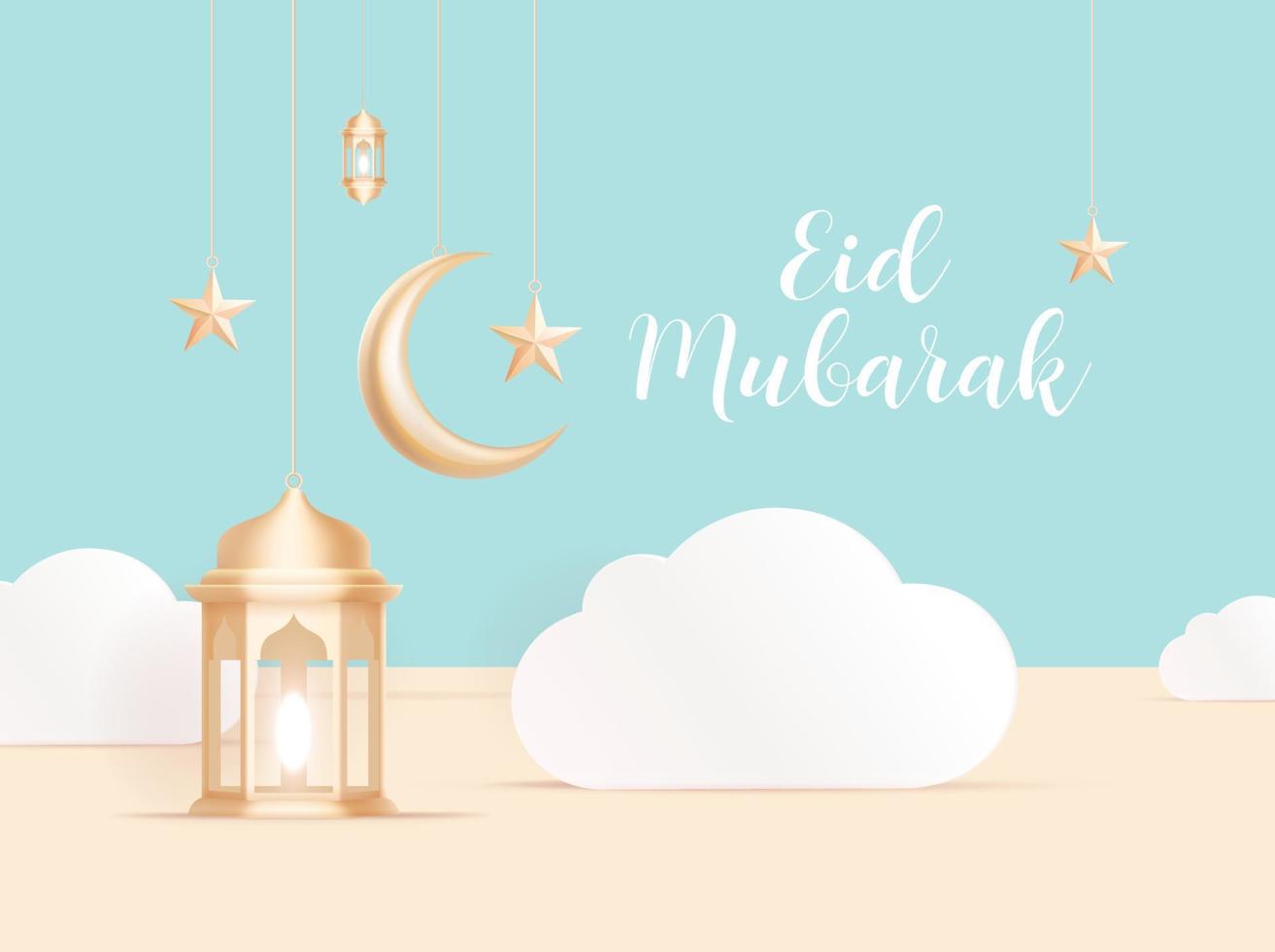 eid mubarak islamische grußkarte im arabischen kalligraphievektor. eid al fitr und eid al adha kalligraphievektor. glückliche eid-vektorillustration. eid adha, eid fitr kalligrafie in der islamischen kunst. vektor