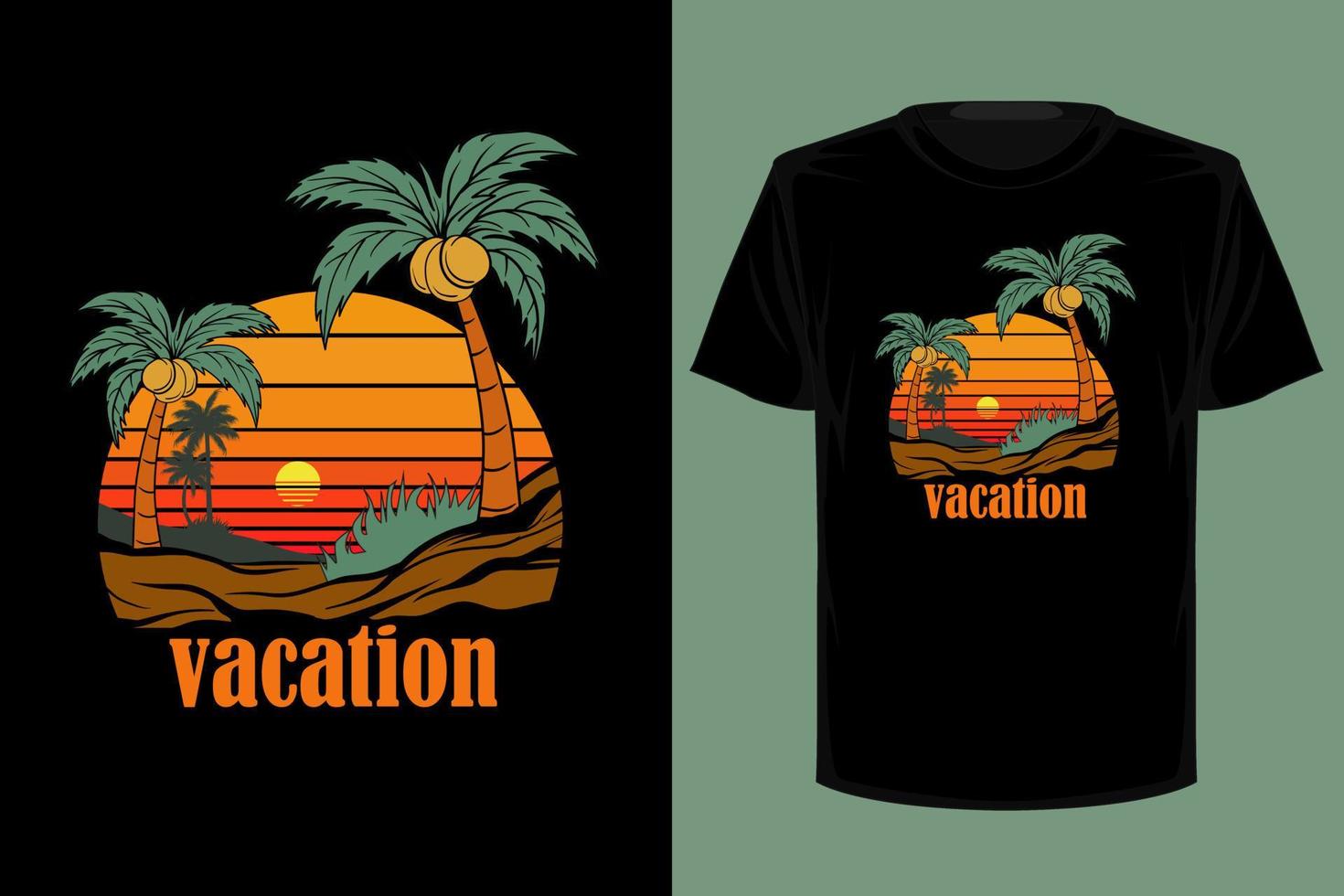 Urlaub Retro-Vintage-T-Shirt-Design vektor